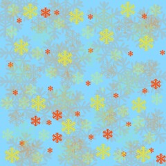 Winter background decorated with snowflakes. New Year's background. Background for a greeting card.