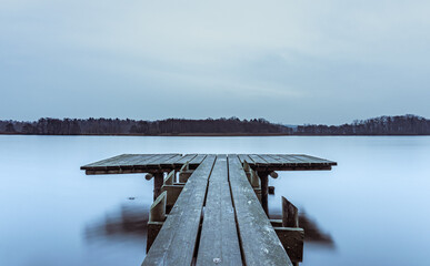 Bootssteg blick auf dem See