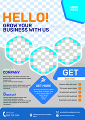 Modern corporate flyer design for corporation with background, vector template in A4 size- vector