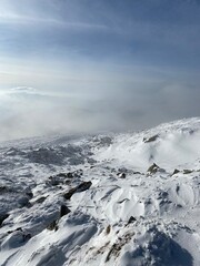 snow covered mountains