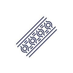 LED strip icon, line vector