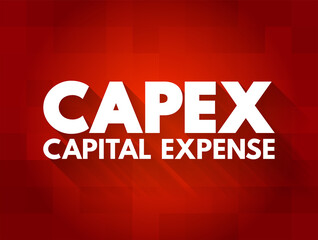 CAPEX - Capital Expense text acronym, business concept background