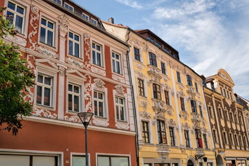 bautzen, deutschland - sanierte häuser in der altstadt