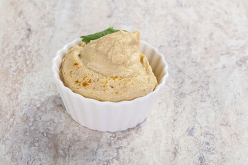Traditional Jewish Hummus with olive oil