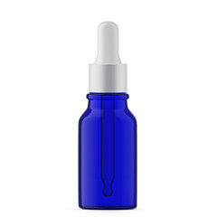 15 ml Blue Glass Dropper Bottle. Isolated	