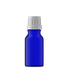 15 ml Blue Glass Essential Oil Bottle. Isolated