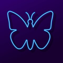 butterfly neon sign, modern glowing banner design, colorful trend of modern design. Vector illustration.