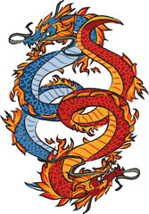 chinese dragon on white