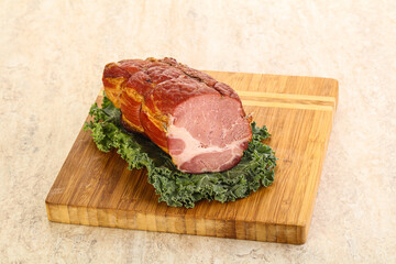 Delicous pork cured meat isolated