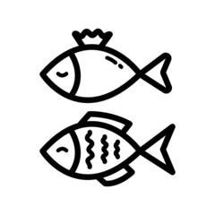 Set of simple fish icons