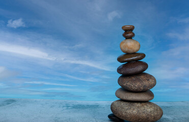 zen stones on the beach