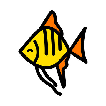 recommend clip art: scalar striped fish color icon