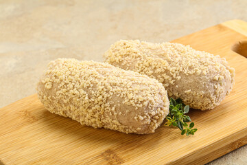 Raw chicken cutlet for roast