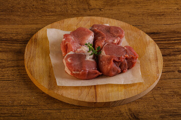 Raw pork tenderloin for cooking