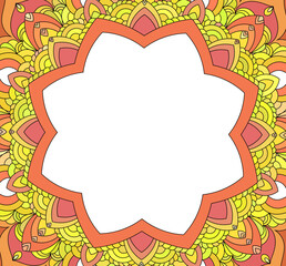 Elegant zentangle inspired illustration with tribal boho chic ornaments. Oriental ornamental background.
