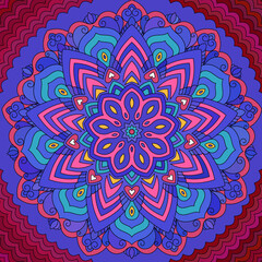 Elegant zentangle inspired illustration with tribal boho chic ornaments. Oriental ornamental background.
