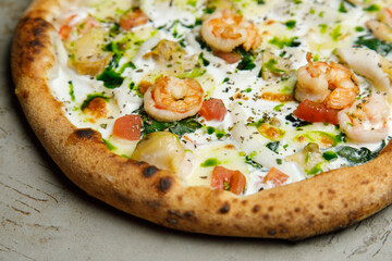 pizza with seafood