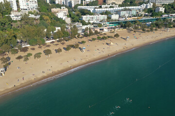 sunny day at Repulse Bay, the famous public beach in Hong Kong 27 Nov 2021