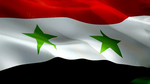 Syrian flag. 3d Syria sign waving video. Flag of Syria holiday seamless loop animation. Syrian flag silk HD resolution Background. Syria flag Closeup 1080p HD video for Independence Day,Victory day
