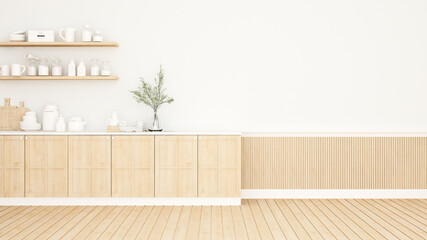 Pantry and kitchen design image for property delvelopment. 3D Illustration