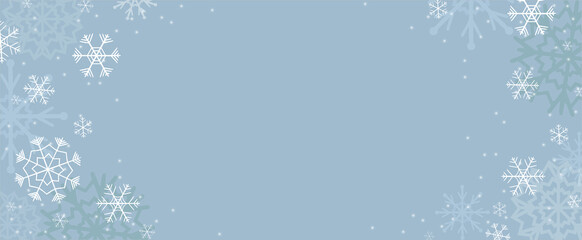 Christmas background: beautiful snowflakes on a blue background