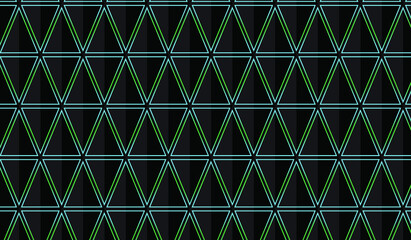 Black triangle and light blue and green lines
