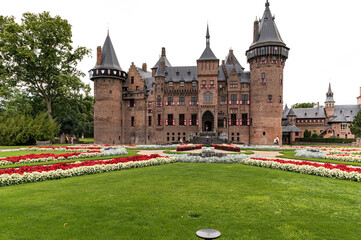 Fototapeta premium Castel estate with greenery, sky and open spaces in The Netherlands, Kastel De Haar