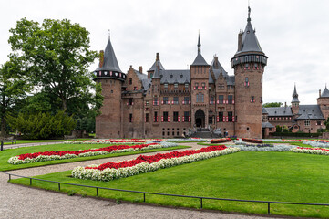 Fototapeta premium Castel estate with greenery, sky and open spaces in The Netherlands, Kastel De Haar