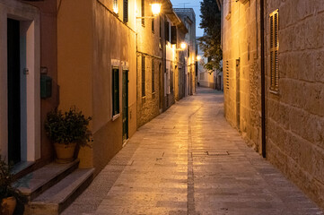 Fototapeta na wymiar Street view with old buildings in Spain, Balear Islands