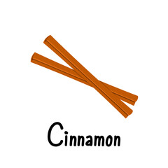 Cinnamon on white background. Pile of Cinnamon.