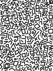 Line graphic abstract black and white background vector illustration.