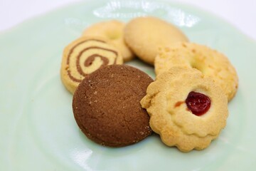 Cookies on a plate. Concept: Tea preparation.
