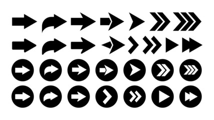 Arrows set. Arrow icon collection.  Arrow flat style isolated on white background