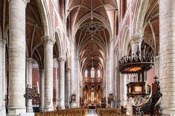 Church and cathedral from medieval times in Europe, Belgium, Ghent