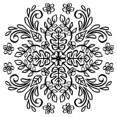 Floral Mandala. Vintage decorative elements. Oriental pattern, Hand drawing illustration. 