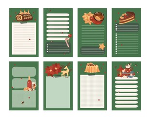 Сhristmas to-do list template. Organizer. Paper sheet. New Year set. Isolated vector colorful element. 