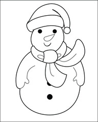 Christmas Snowman coloring page
