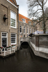 Old streets and buildings in Gouda, Netherlands