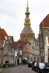 Obraz premium Old port town by the sea in Zeeland, Netherlands