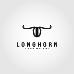 long horn bull icon vector template illustration design