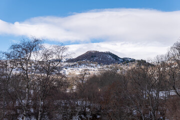 snow covered mountains