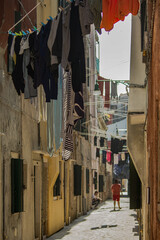 Fototapeta na wymiar Beautiful view of old colorful buildings in Venice, Italy in summer