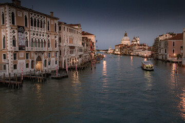 Beautiful view of old colorful buildings in Venice, Italy in summer