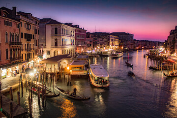 Beautiful view of old colorful buildings in Venice, Italy in summer