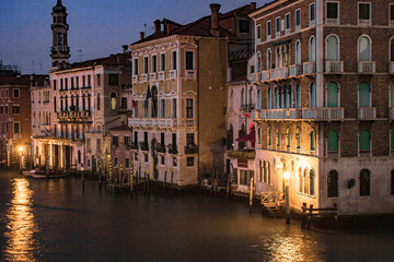 Beautiful view of old colorful buildings in Venice, Italy in summer