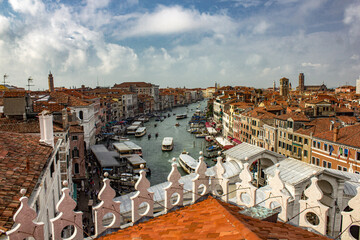 Fototapeta premium Beautiful view of old colorful buildings in Venice, Italy in summer