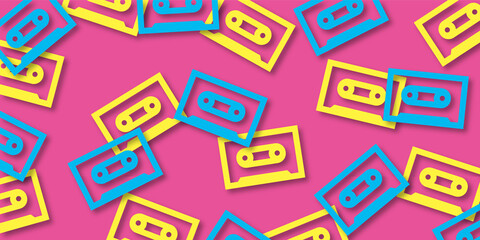 Cassette tape pattern background wallpaper (Hip hop Item series,shadowed version,JPEG)