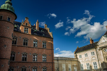 Castle Estate in summer during clear day in Valoe Slot, Denmark