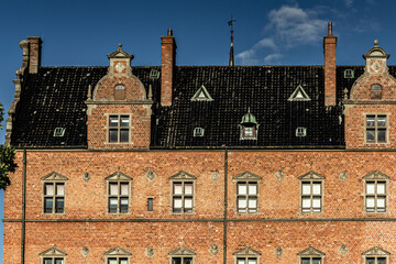 Castle Estate in summer during clear day in Valoe Slot, Denmark