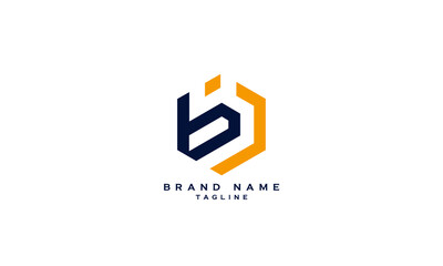 Obraz premium BJ, JB, BI, IB, Abstract initial monogram letter alphabet logo design